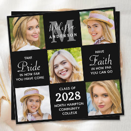 Afstuderen 5 Photo Collage Black Afstuderen Aankondiging