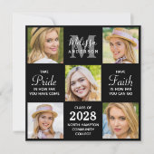 Afstuderen 5 Photo Collage Black Afstuderen Kaart (Voorkant)