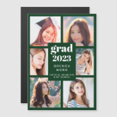 Afstuderen 6 Foto Collage White Script Green (Voorkant / Achterkant)