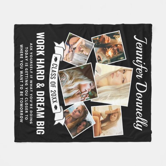 Afstuderen 6 Foto School College Fleece Deken (Voorkant (Horizontaal))