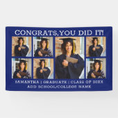 Afstuderen 7 Foto Collage Gefeliciteerd Afgestudee Spandoek (Horizontaal)