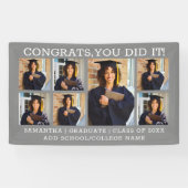 Afstuderen 7 Foto Collage Gefeliciteerd Afgestudee Spandoek (Horizontaal)