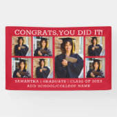 Afstuderen 7 Foto Collage Gefeliciteerd Afgestudee Spandoek (Horizontaal)