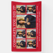 Afstuderen 7 Foto Collage Gefeliciteerd Afgestudee Spandoek (Verticaal)