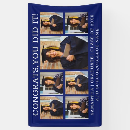 Afstuderen 7 Fotocollage Congrats Afstudeerder 202 Spandoek (Verticaal)
