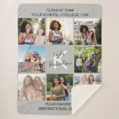 Afstuderen 8 Foto Collage en Quote Gray Afstuderen Sherpa Deken (Voorkant)