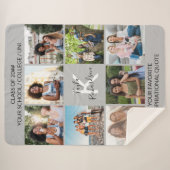 Afstuderen 8 Foto Collage en Quote Gray Afstuderen Sherpa Deken (Voorkant (horizontaal))