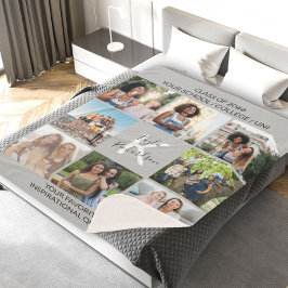 Afstuderen 8 Foto Collage en Quote Gray Afstuderen Sherpa Deken