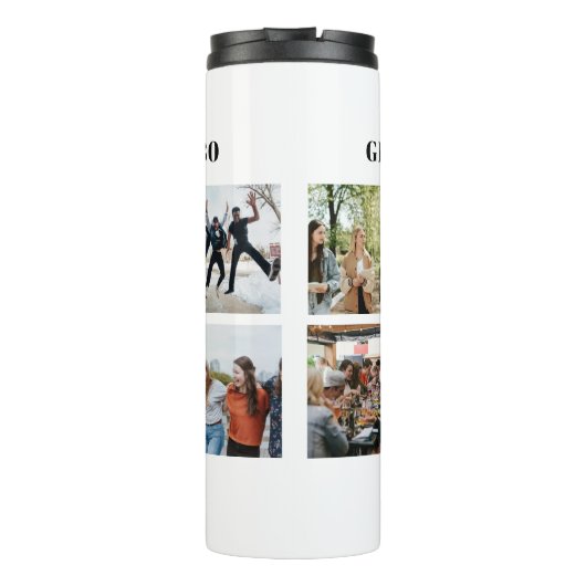 Afstuderen 8 Fotocollage afstuderen Klasse van 202 Thermosbeker (Achterkant)