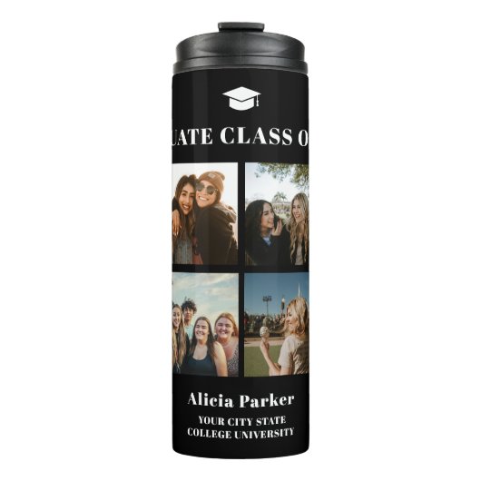 Afstuderen 8 Fotocollage afstuderen Klasse van 202 Thermosbeker (Voorkant)
