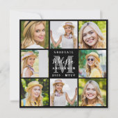 Afstuderen 8 Photo Collage Black Afstuderen Aankondiging (Voorkant)