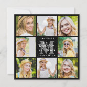 Afstuderen 8 Photo Collage Black Afstuderen Kaart (Voorkant)