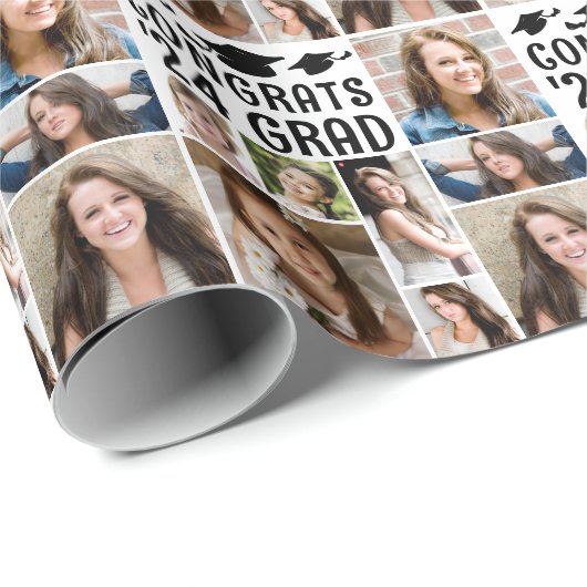 Afstuderen 9 Fotocollage aangepaste tekstkleur Cadeaupapier (Rol Hoek)