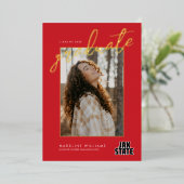 Afstuderen aan de Jacksonville State University Folie Uitnodiging (Staand Voorkant)