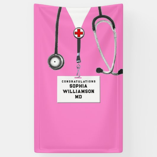 Afstuderen aan de medische faculteit spandoek (Verticaal)