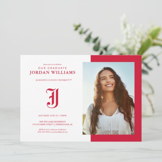 Afstuderen aan Jacksonville State University Aankondiging (Staand voorkant)