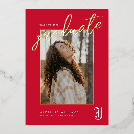 Afstuderen aan Jacksonville State University Folie Uitnodiging (Voorkant)