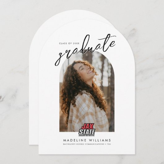 Afstuderen aan Jacksonville State University Kaart (Voorkant / Achterkant)