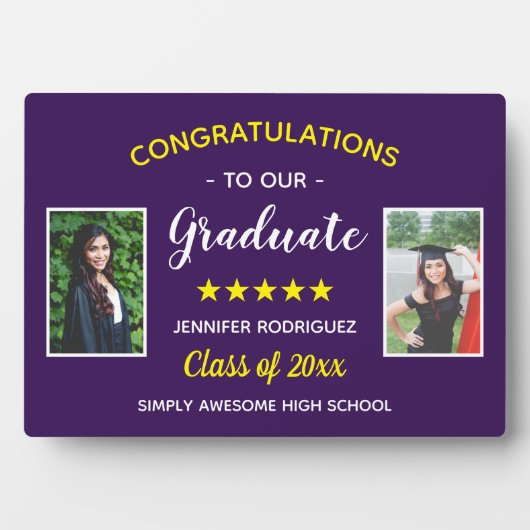 Afstuderen Aangepast 2 Foto gefeliciteerd Afstuder Fotoplaat (voorkant)