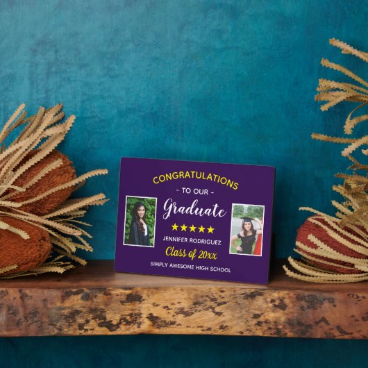 Afstuderen Aangepast 2 Foto gefeliciteerd Afstuder Fotoplaat (Zijkant)