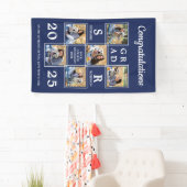 Afstuderen Aangepast fotocollage marineblauw Spandoek (Insitu)