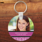 Afstuderen Aangepast jaar Foto Sleutelhangers Roze (Voorkant)