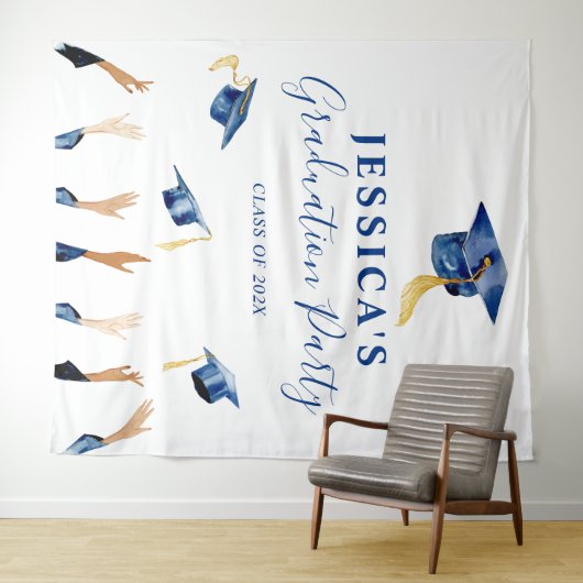 Afstuderen Aangepaste achtergrond Fotocabine Wandkleed (In Situ (horizontaal))