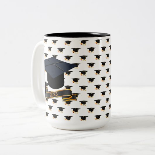 Afstuderen - Aangepaste bug Tweekleurige Koffiemok (Voorkant links)
