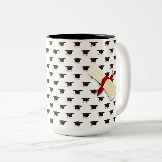 Afstuderen - Aangepaste bug Tweekleurige Koffiemok (Voorkant rechts)