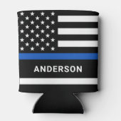 Afstuderen Aangepaste dunne blauwe lijn politieaca Blikjeskoeler (Achterkant)