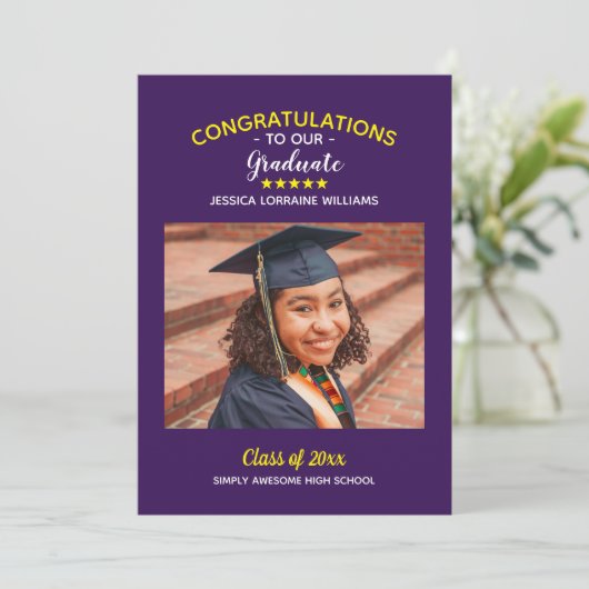 Afstuderen Aangepaste foto Afstuderen Aankondiging (Staand voorkant)