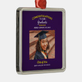 Afstuderen Aangepaste foto Afstuderen Metalen Ornament (Rechts)