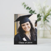 Afstuderen Aangepaste foto-Briefkaart Aankondigingskaart (Staand voorkant)