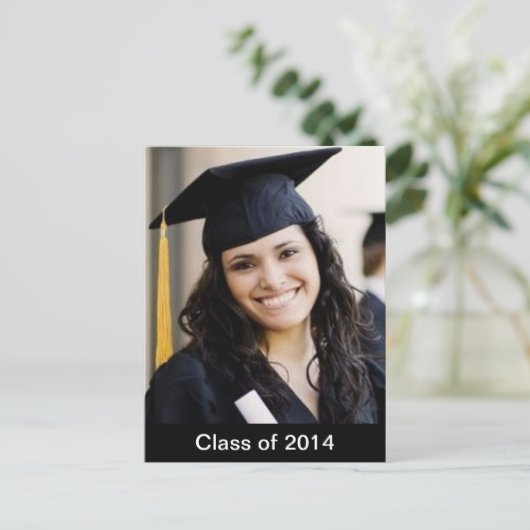 Afstuderen Aangepaste foto-Briefkaart Aankondigingskaart (Staand voorkant)
