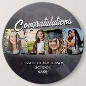Afstuderen Aangepaste foto Gefeliciteerd Keepsake Ronde Button 6,0 Cm (Voorkant)