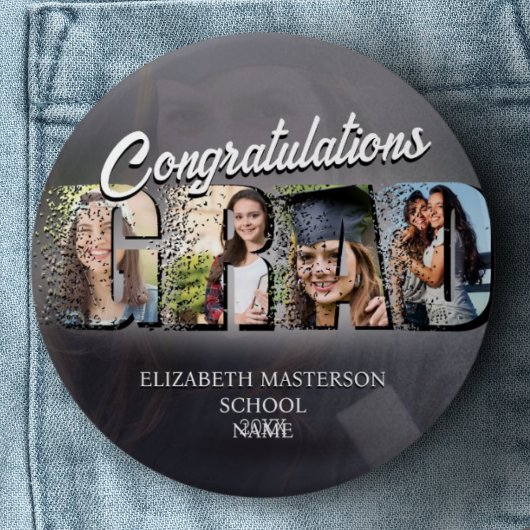 Afstuderen Aangepaste foto Gefeliciteerd Keepsake Ronde Button 6,0 Cm
