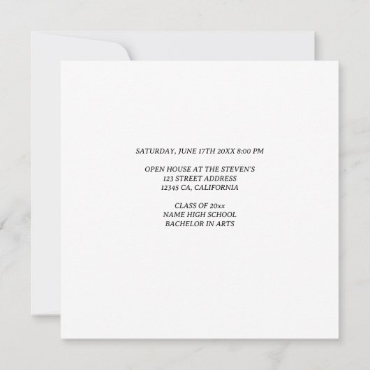 Afstuderen Aangepaste foto Kaart (Achterkant)