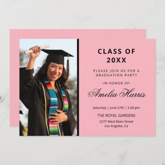 Afstuderen Aangepaste foto Kaart (Voorkant / Achterkant)