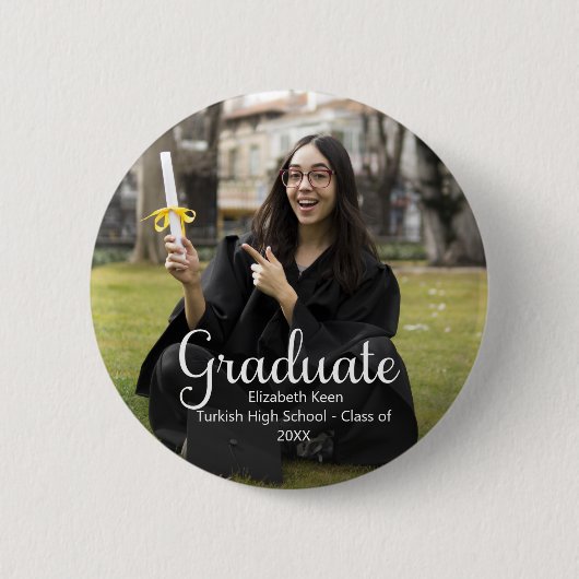 Afstuderen Aangepaste foto-Poster Ronde Button 5,7 Cm (Voorkant)