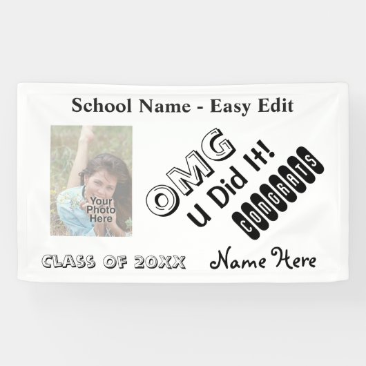 Afstuderen Aangepaste foto Spandoek (Horizontaal)
