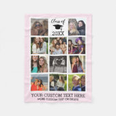 Afstuderen Aangepaste fotocollage-klasse geheugen Fleece Deken (Voorkant)