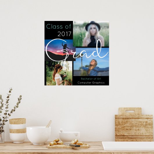 Afstuderen aangepaste fotocollage poster (Keuken)