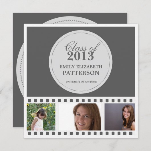 Afstuderen Aangepaste fotofilm Kaart (Voorkant / Achterkant)