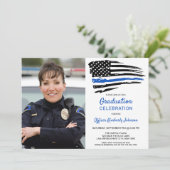 Afstuderen Aangepaste foto's van politie-dun blauw Kaart (Staand voorkant)