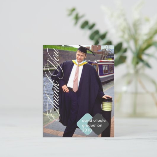Afstuderen, aangepaste kaarten voor bedankt, flatp (Staand voorkant)