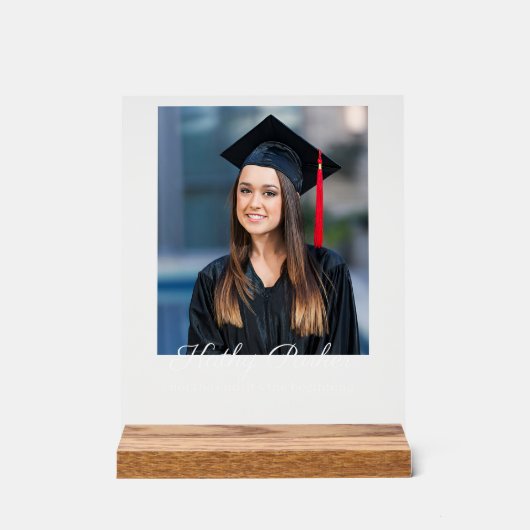Afstuderen Aangepaste Naam Afbeelding School Afstu Acryl Bord (Voorkant)
