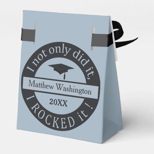 Afstuderen aangepaste naam & jaar gunst tassen bedankdoosjes (Achterkant)
