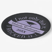 Afstuderen aangepaste naam & jaar papier borden papieren bordje (Gekanteld)