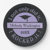 Afstuderen aangepaste naam & jaar papier borden papieren bordje (Voorkant)