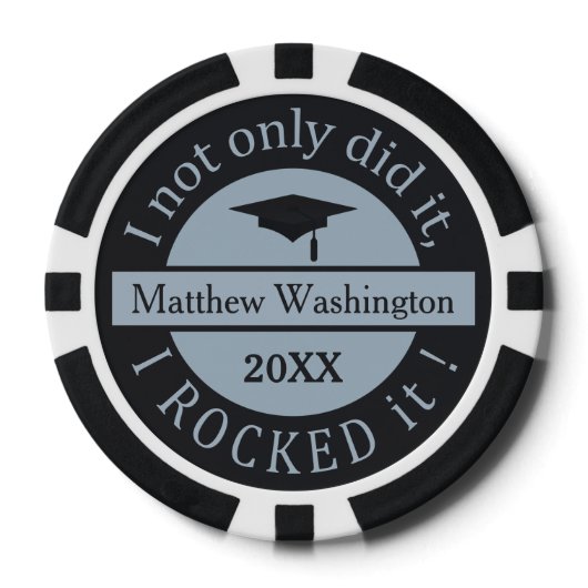 Afstuderen aangepaste naam & jaar poker chips (Voorkant)